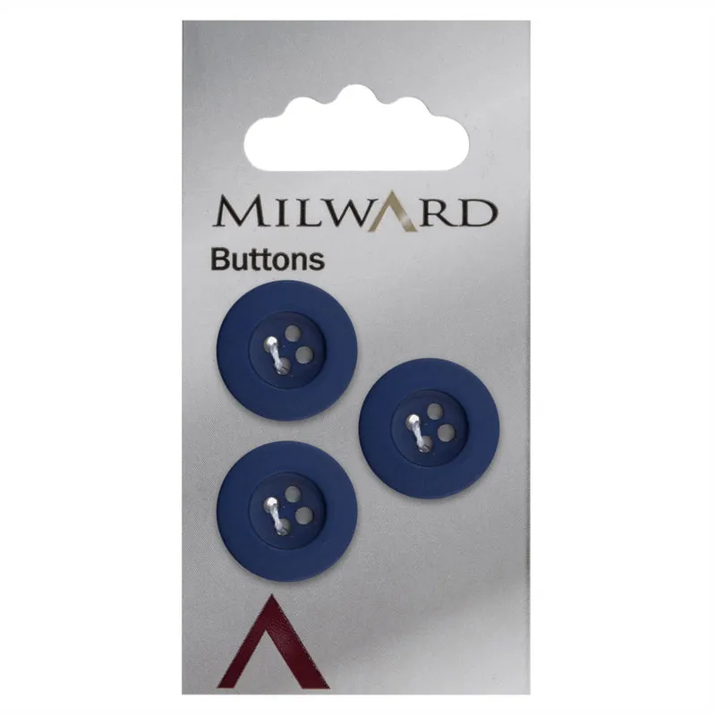 Milward-Knopf, matt, blau-lila, 17 mm (3 Stück)