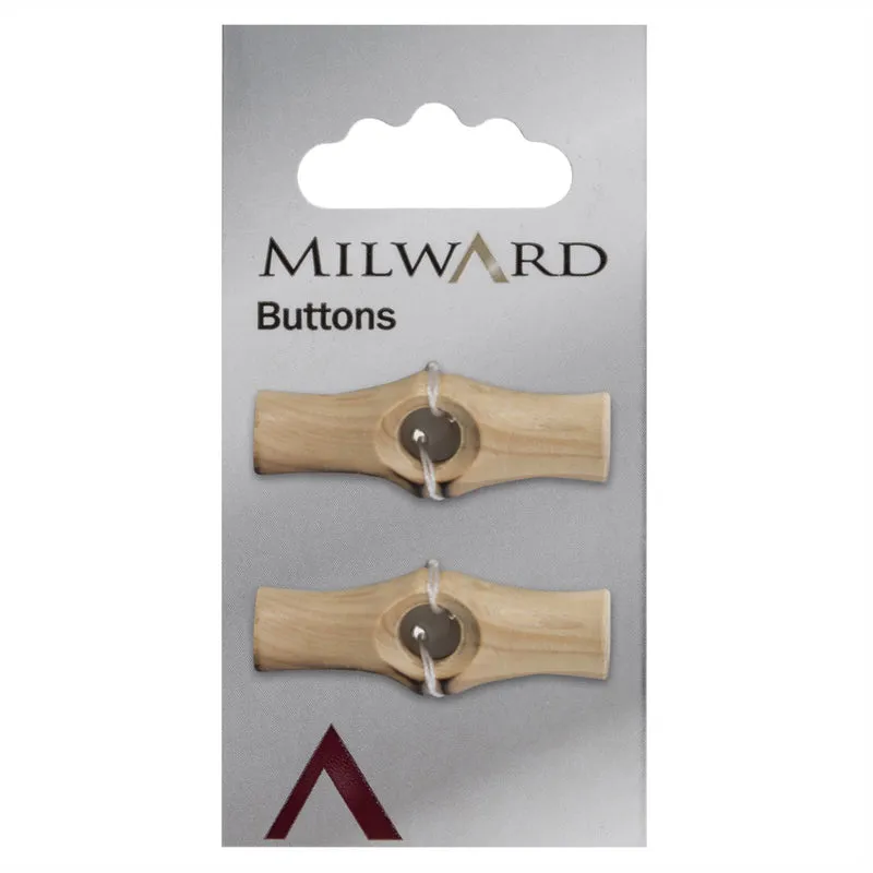 Milward Knebel aus Holz, 36 mm (2 Stück)