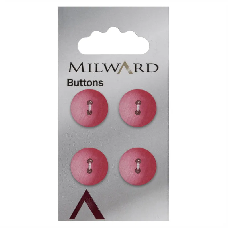 Milward-Knopf, rot/rosa, matt, 15 mm (4 Stück)