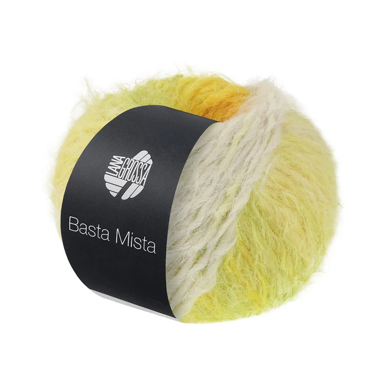 Lana Grossa Basta Mista 114 Greige/Vanille/Gelb/Grün-Gelb/Sonnenblume/Orange