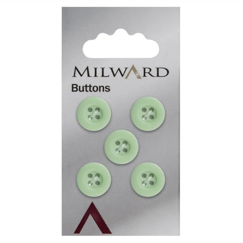 Milward Knopf, grün, 12 mm (5 Stück)