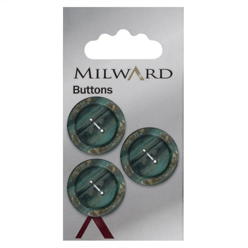 Milward Glanzknopf Türkis 22 mm (3 Stück)