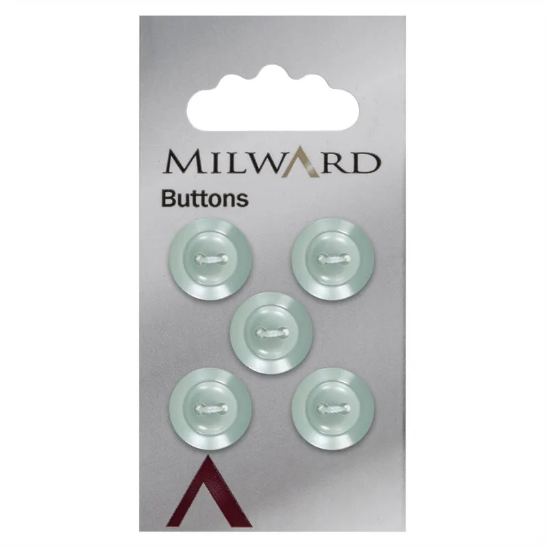 Milward Glanzknopf, grün, 13 mm (5 Stück)