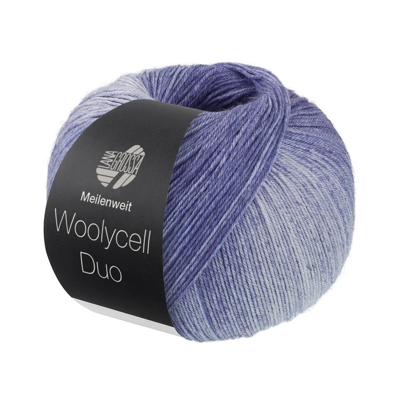 Lana Grossa Woolycell Duo 6005 Marineblau/Grau/Hellblau