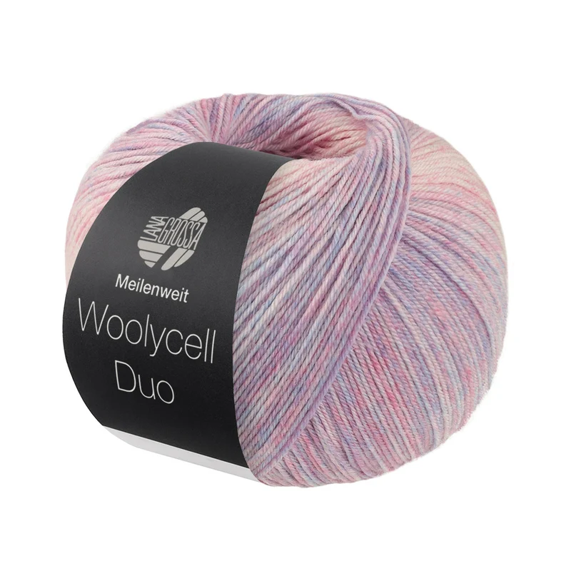 Lana Grossa Woolycell Duo 6003 Blau-Lila/Rosa/Creme