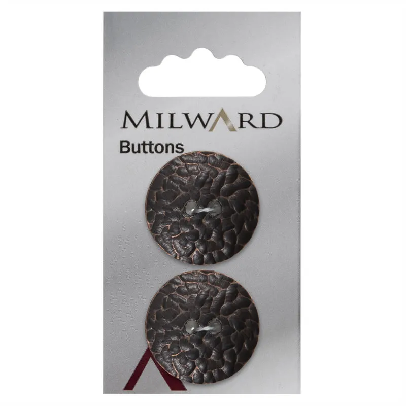 Milward-Knopf aus Metall, bronzefarben, 25 mm (2 Stück)