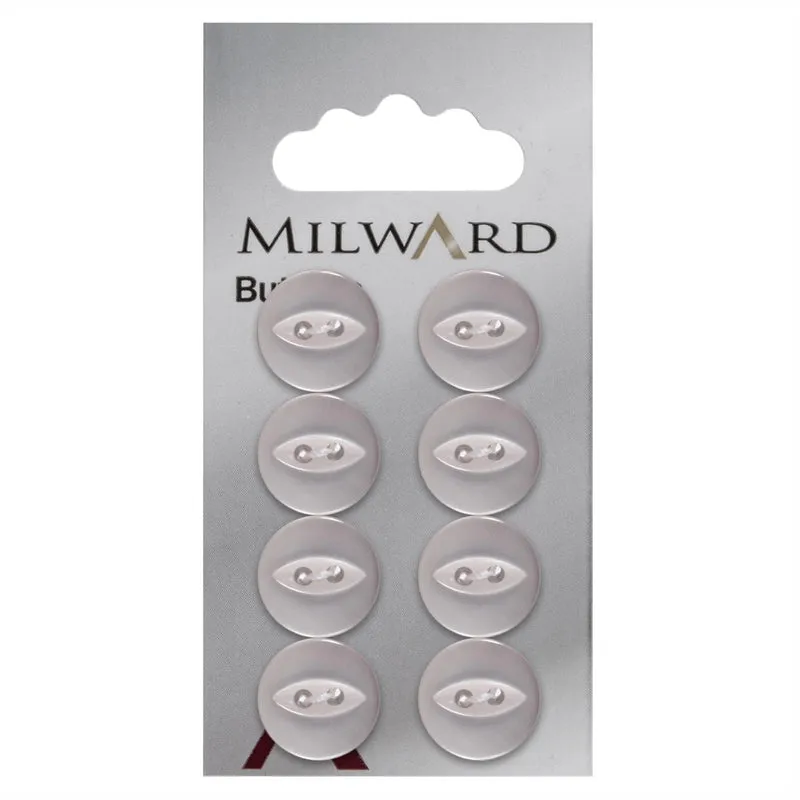 Milward Perlmutt-Knopf, hellrosa, 13 mm (8 Stück)