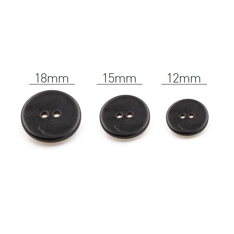 PPY Knopfset Perlmutt Schwarz 5 Stück 15 mm