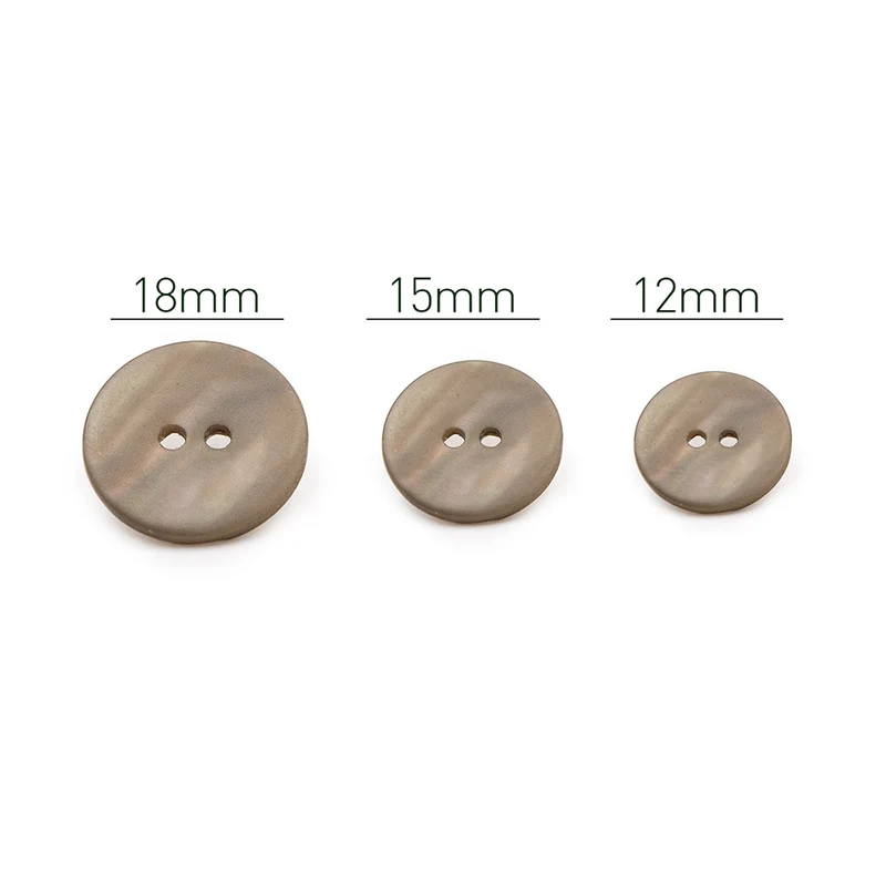 PPY Knopfset Perlmutt Khaki 5 Stück 15 mm