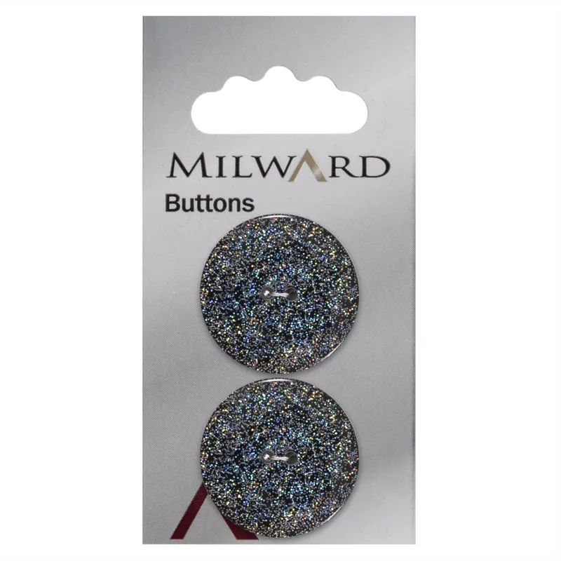 Milward Glitzerknopf 27 mm (2 Stück)