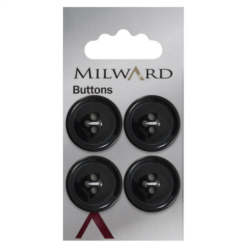 Milward-Knopf, glänzend, Dunkelblau, 21 mm (4 Stück)