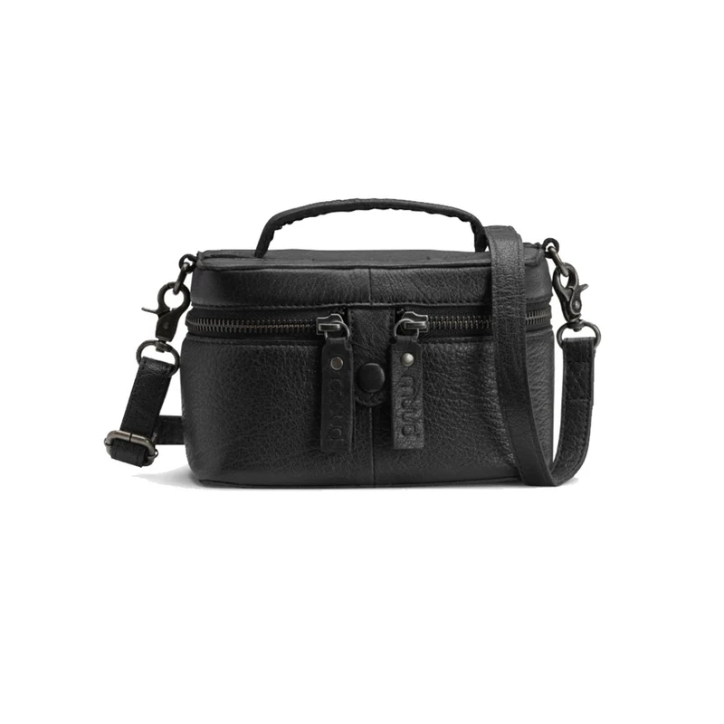 MUUD Lexi Mini Black – Handgefertigte Mini-Ledertasche für verschiedene Projekte, 18 x 11 x 11 cm
