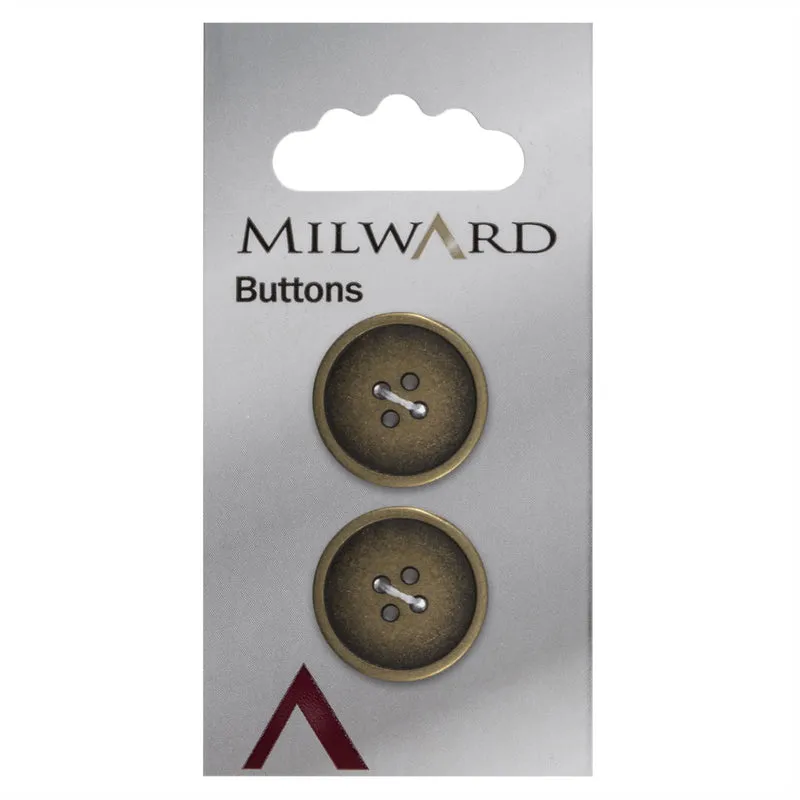 Milward Knopf, bronzefarben, 20 mm (2 Stück)