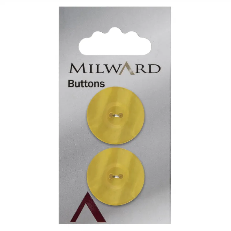 Milward Glänzender Knopf, gelb, 22 mm (2 Stück)