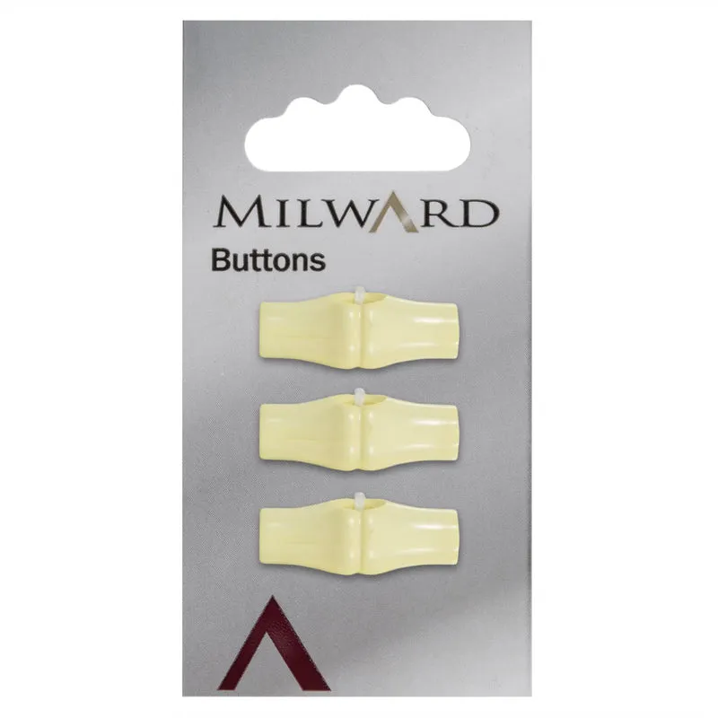 Milward Länglicher Knopf, Gelb, 25 mm (3 Stück)
