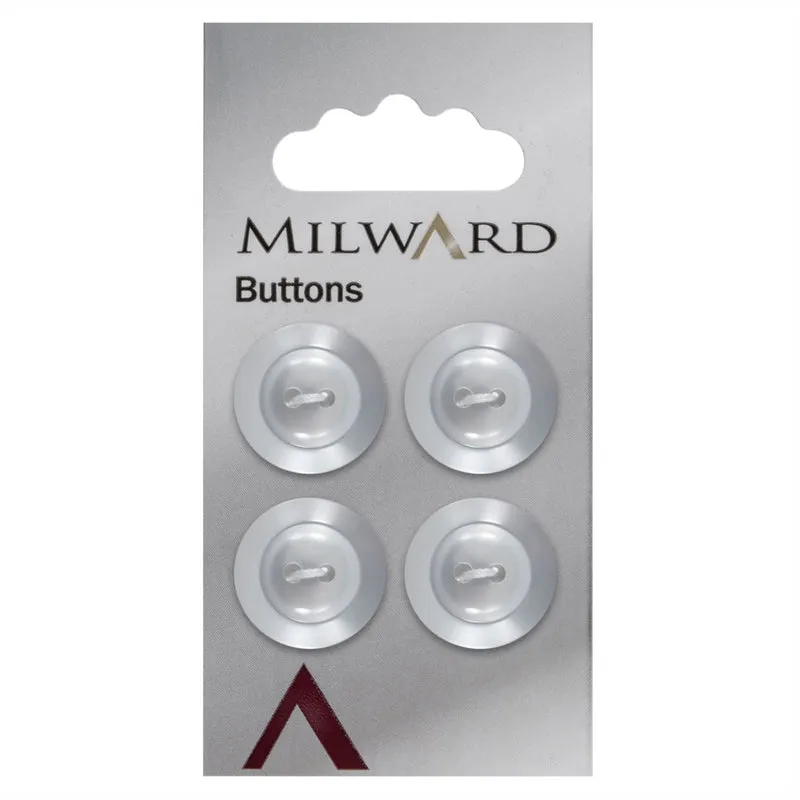 Milward Glanzknopf, weiß, 19 mm (4 Stück)