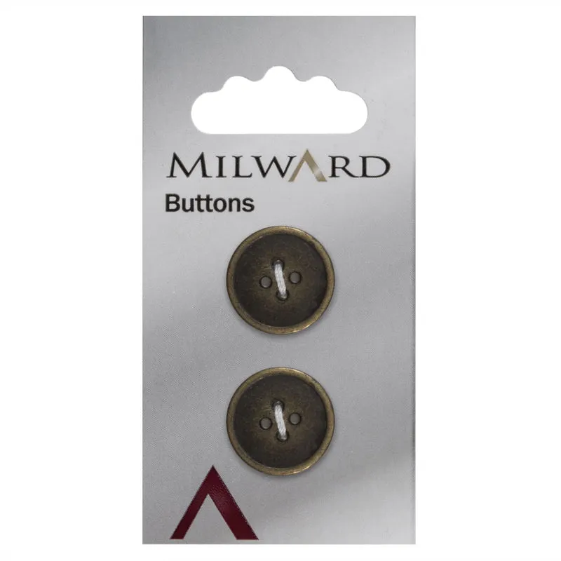 Milward Knopf, bronzefarben, 17 mm (2 Stück)