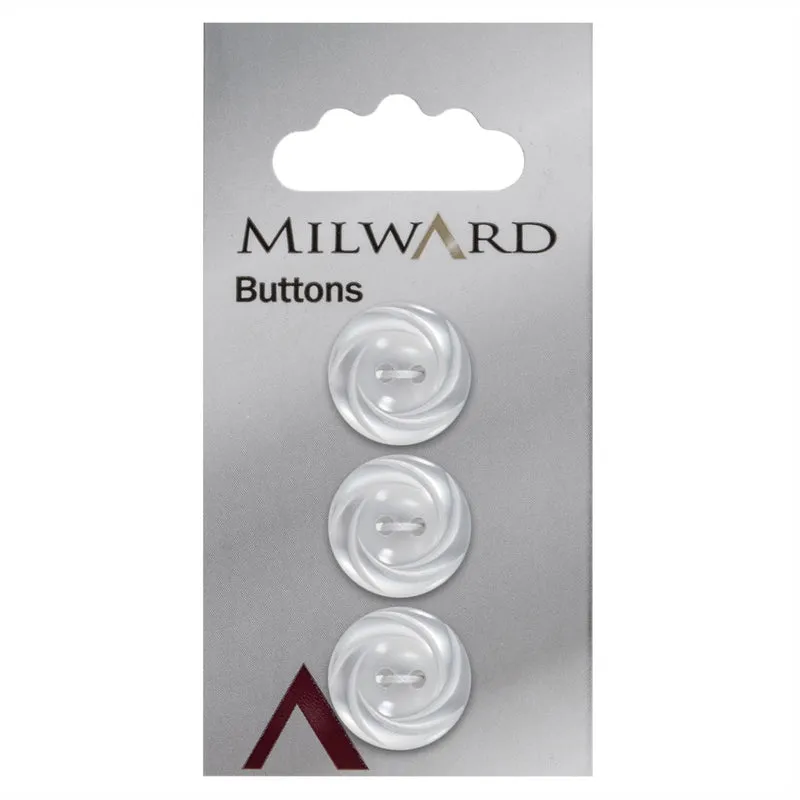 Milward-Knopf mit Verzierung, weiß, 17 mm (3 Stück)