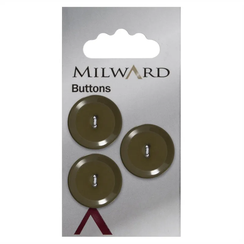 Milward-Knopf, glänzend, Dunkelgrün, 20 mm (3 Stück)