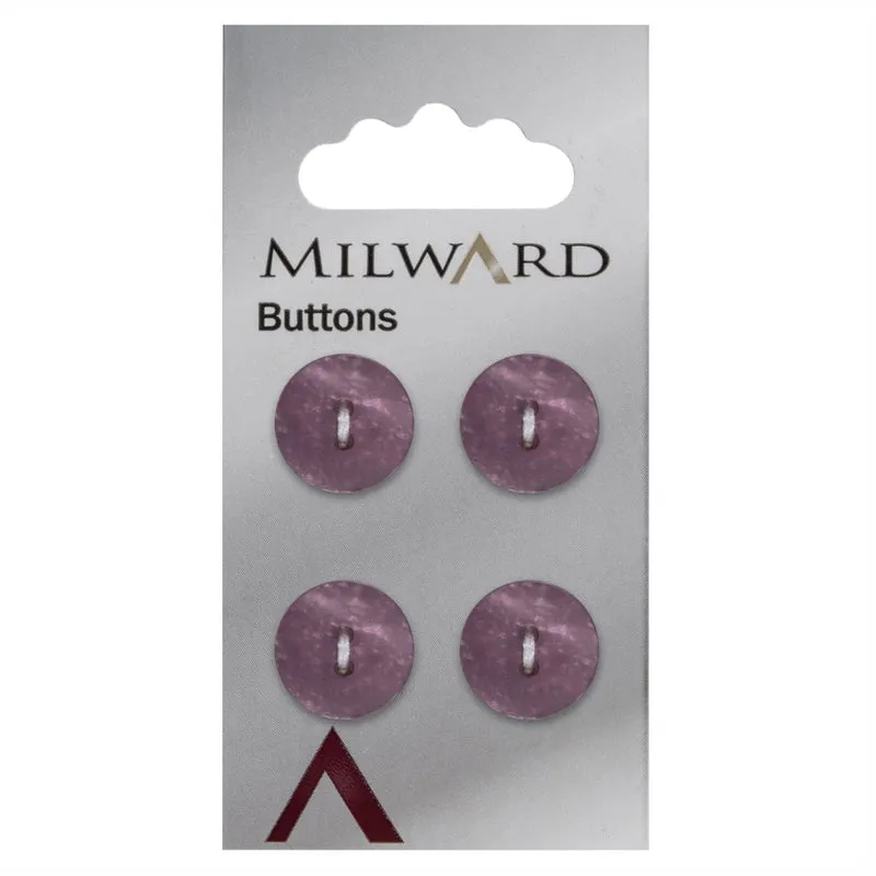 Milward Lila, leicht gewellter Knopf, 15 mm (4 Stück)