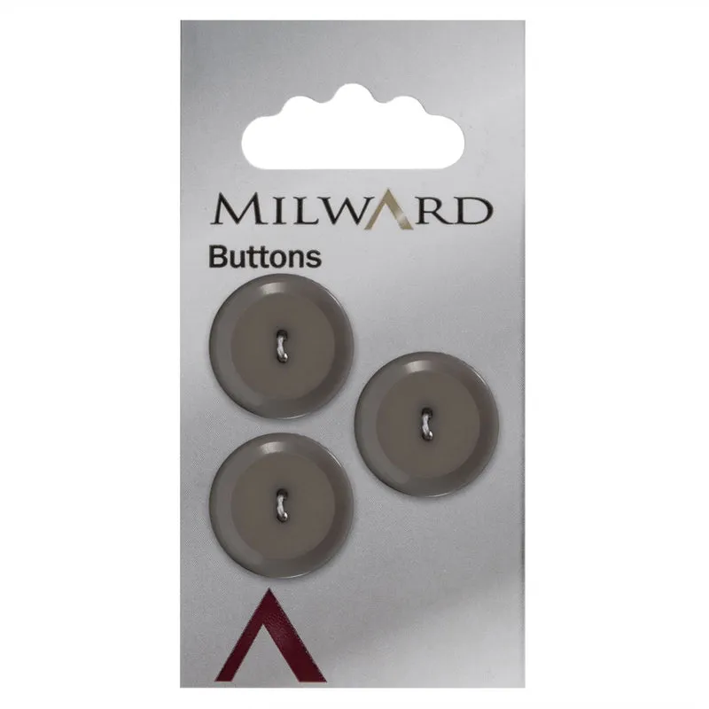 Milward-Knopf, glänzend, Grau, 20 mm (3 Stück)