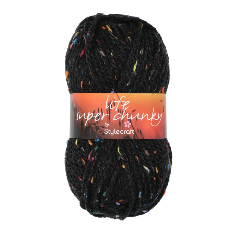 Stylecraft Life Super Chunky – Nepp-Farbtöne 2498 Black Nepp