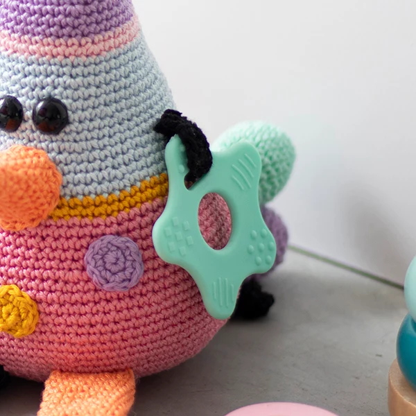 Go Handmade Stern-Beißringe 77 Hellgrün