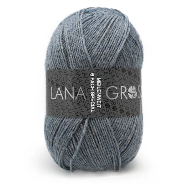 Lana Grossa Meilenweit 6-fach 150 Mélange 9226 Graublau meliert