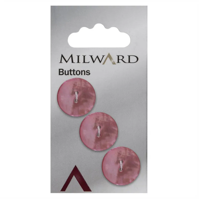 Milward Perlmutt-Knopf, rosa, 17 mm (3 Stück)
