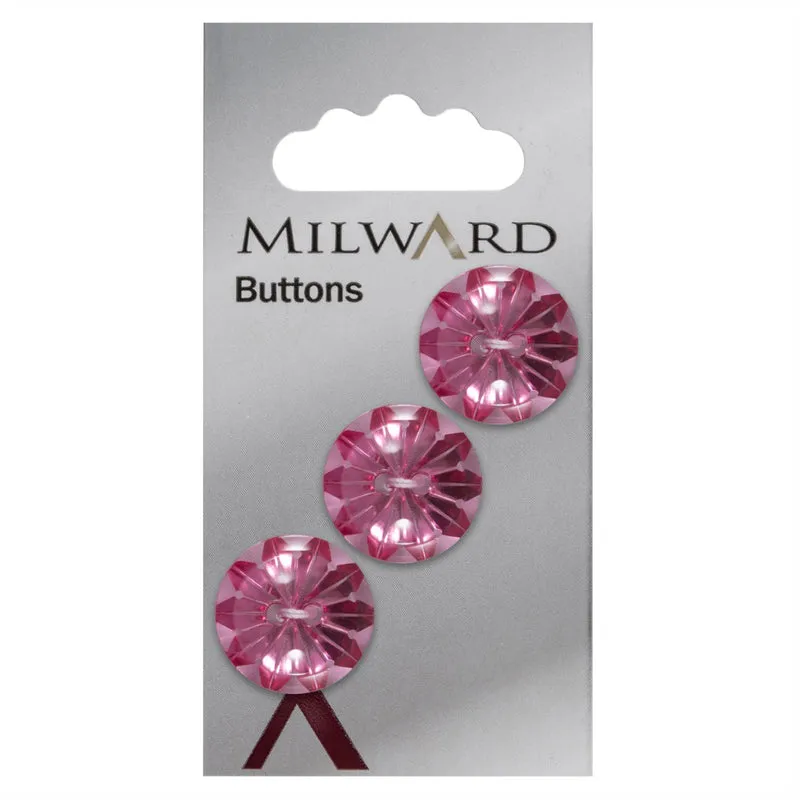 Milward-Knopf „Rosa Stern“ 17 mm (3 Stück)