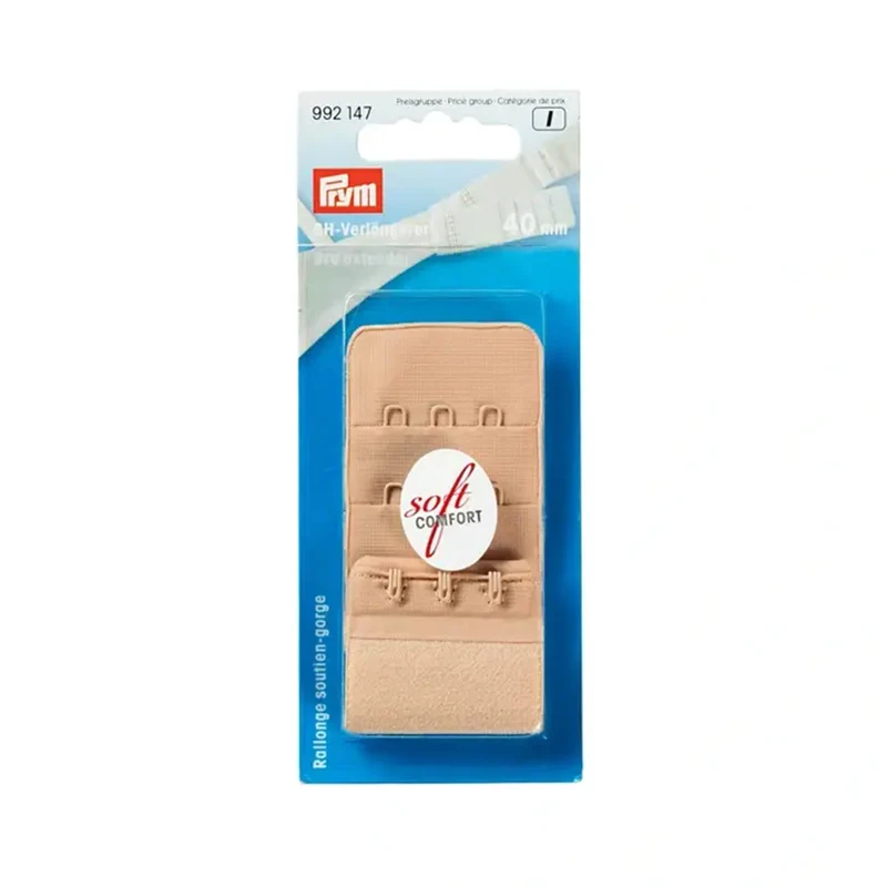 Prym BH-Verlängerungsstück 40 mm, 3 x 3 Haken, Nude