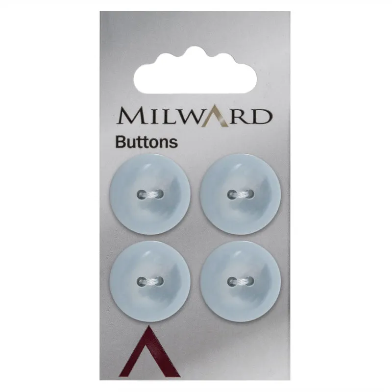 Milward Glanzknopf Blau 19 mm (4 Stück)