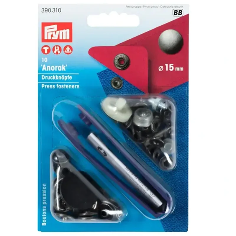 Prym Nahtlose Druckknöpfe Anorak 15 mm 05 Altmetall