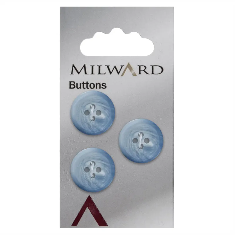 Milward Marmor-Knopf, mattblau, 17 mm (3 Stück)