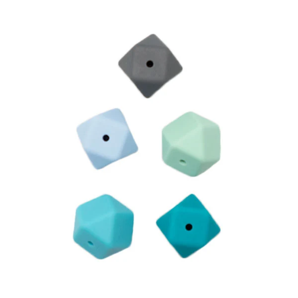 Durable Silikon-Sechseckperlen, 5 Stück, Blau