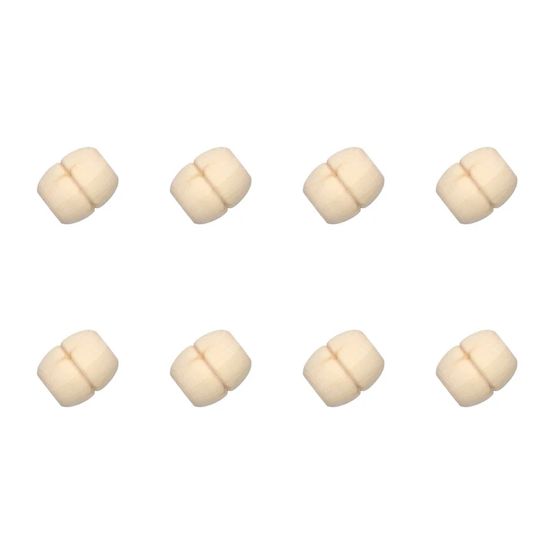 Rico Makramee Holzperlen 19 x 22 mm, naturfarben – 8 Stück