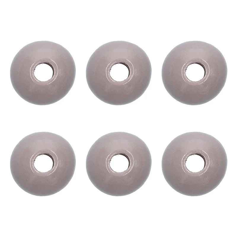 Rico Makramee Holzperlen 30 mm Hellgrau – 6 Stück