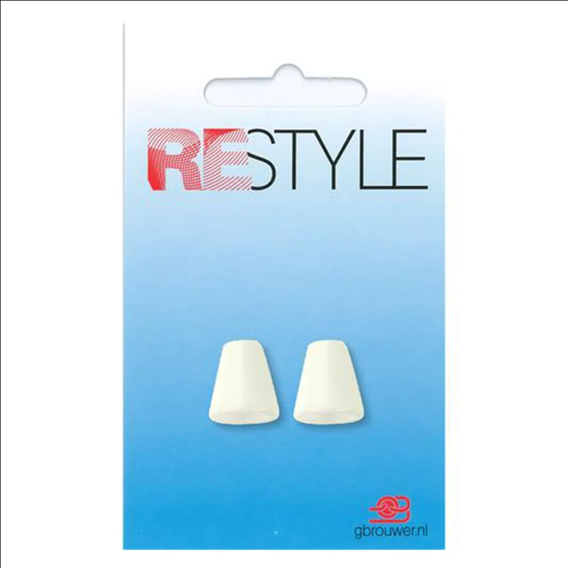Restyle-Kordelstopper aus Kunststoff, 2 Stück, 009, Weiß