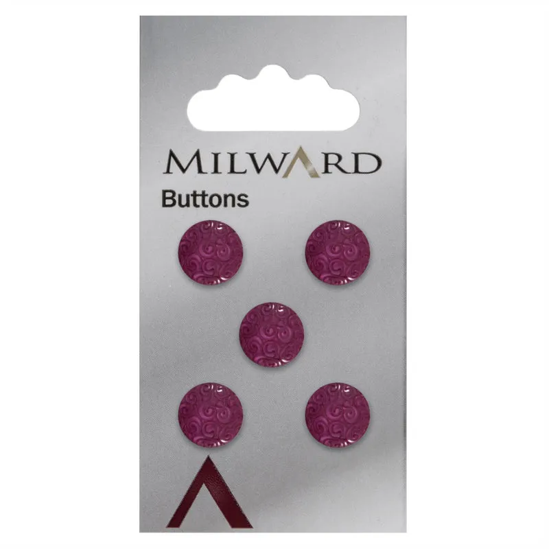 Milward-Knopf, lila, glänzend, mit Swirl-Muster, 11 mm (5 Stück)