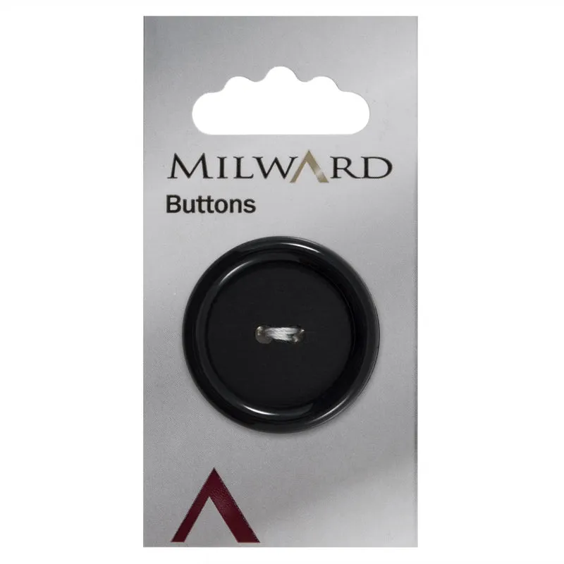 Milward-Knopf, Schwarz matt, 34 mm (1 Stück)