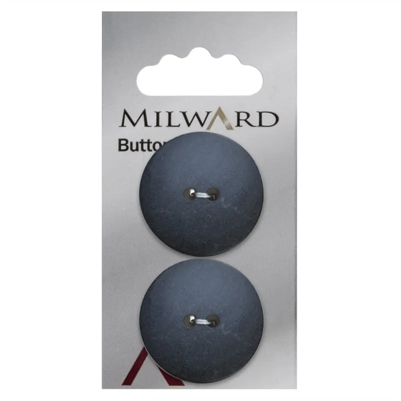 Milward-Knopf, Dunkelblau, 27 mm (2 Stück)