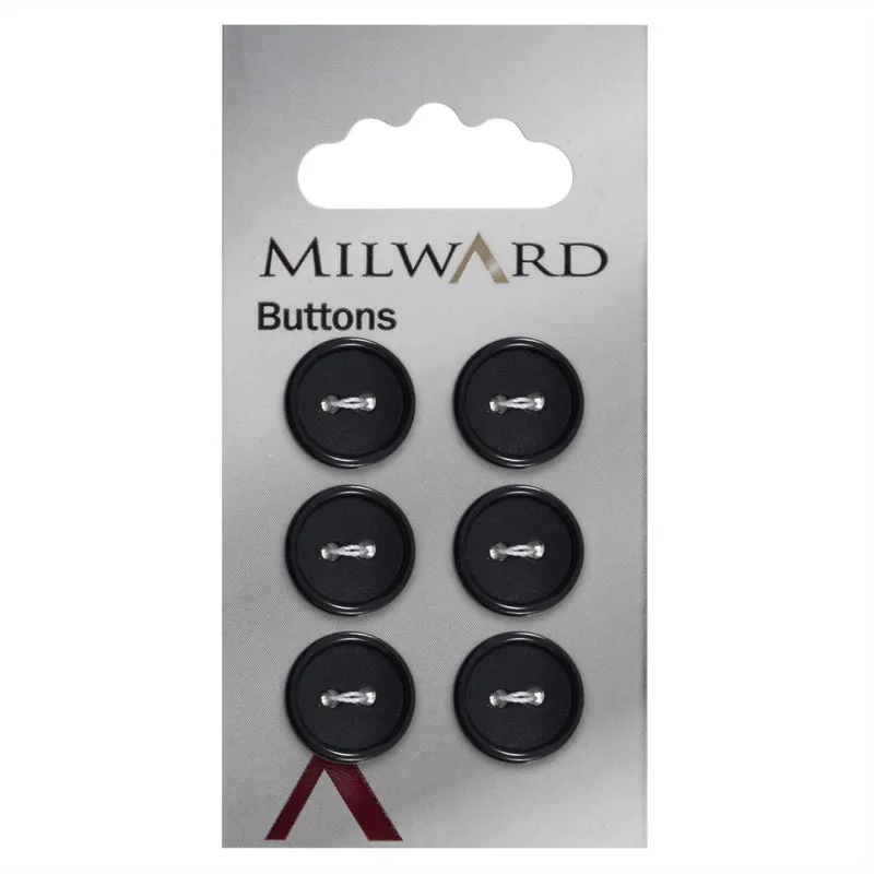 Milward-Knopf, matt, Dunkelblau, 13 mm (6 Stück)