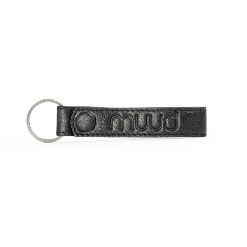 MUUD Dex Black – Handgefertigter Schlüsselanhänger aus Leder, 10 x 2 cm