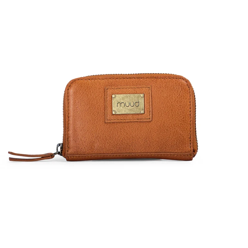 MUUD Daisy Whisky – Handgefertigte Lederbrieftasche 8 x 12,5 x 2 cm
