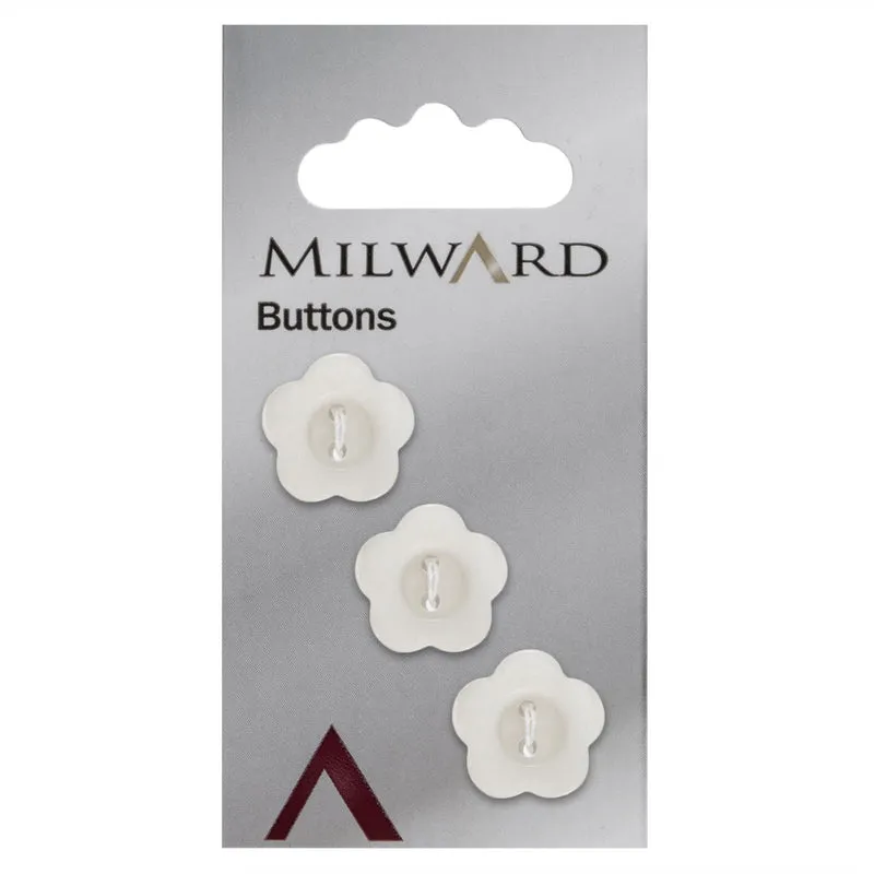 Milward Blumenknopf, Weiß, 17 mm (3 Stück)