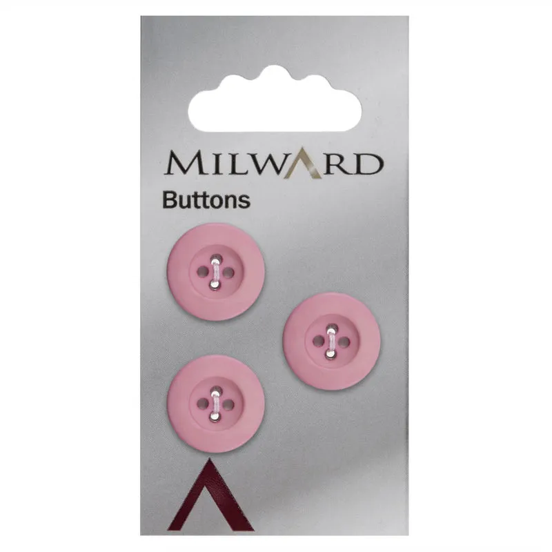 Milward-Knopf, matt, rosa, 17 mm (3 Stück)
