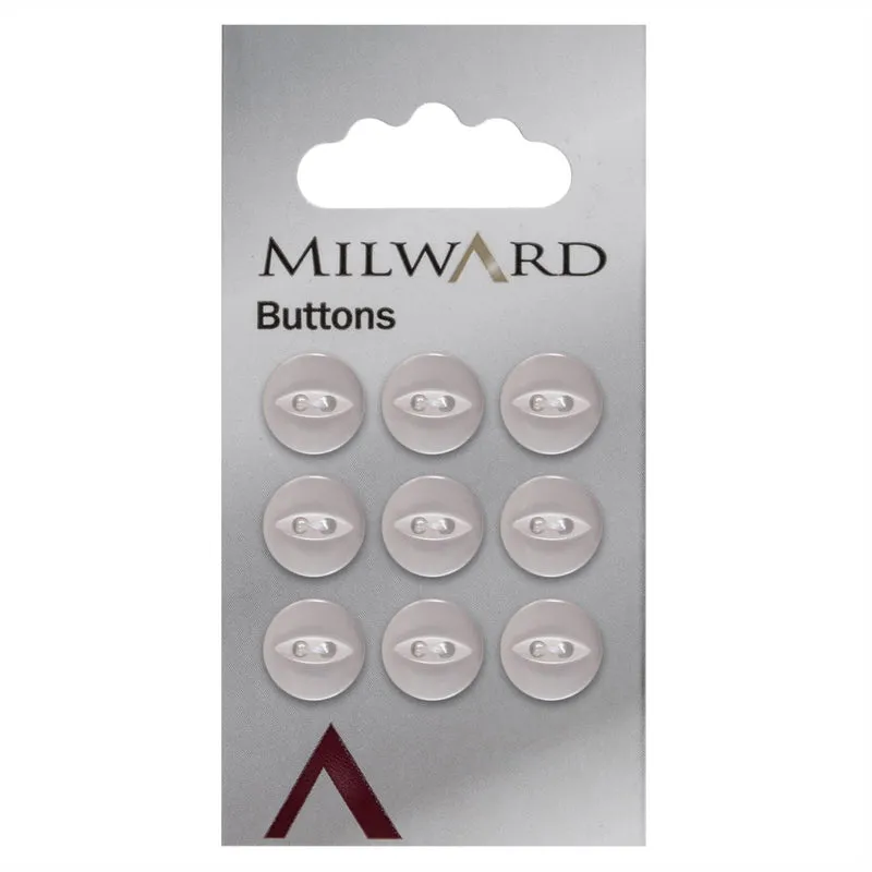 Milward Perlmutt-Knopf, hellrosa, 11 mm (9 Stück)
