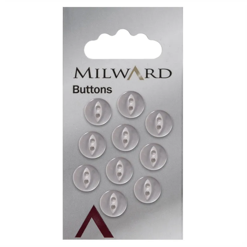 Milward Perlmutt-Knopf, hellrosa, 10 mm (10 Stück)