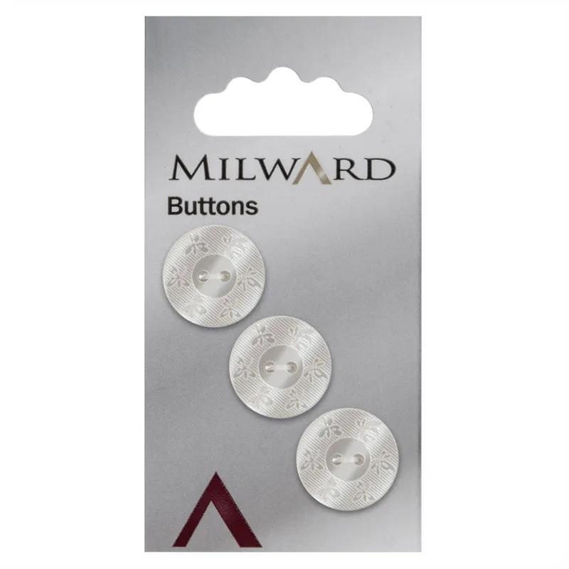 Milward Perlmutt-Knopf mit Verzierung, 17 mm (3 Stück)