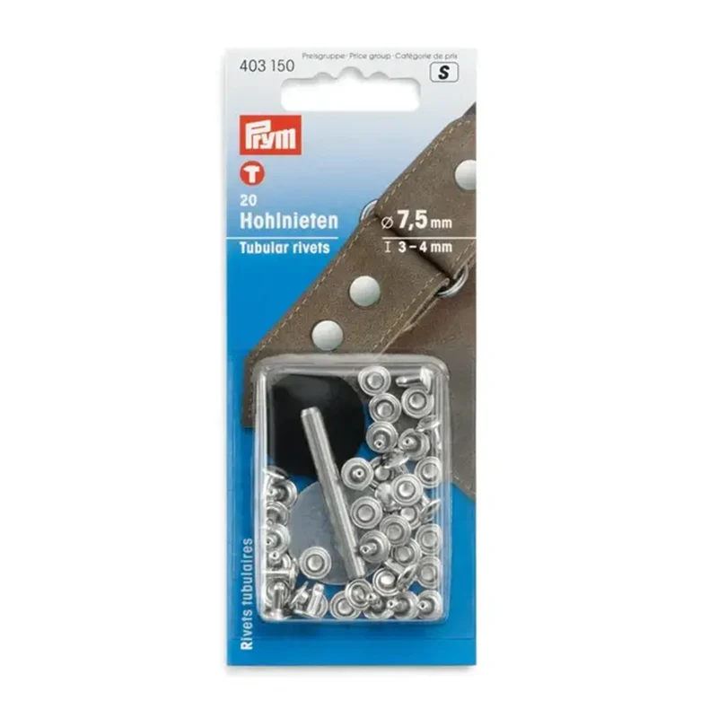 Prym Holle-Nieten für Materialstärken von 3–4 mm, silberfarben